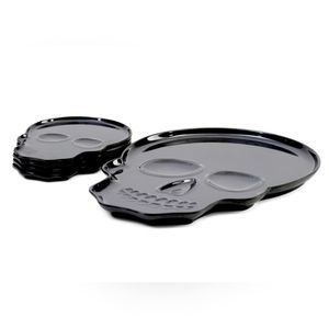 Skull Platter w/4 Matching Plates